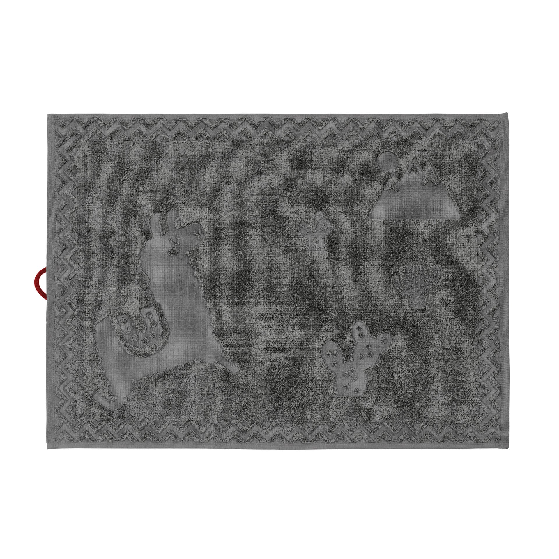 Tapis de douche jacquard, 100% coton biologique, 50x70 cm, lama gris 